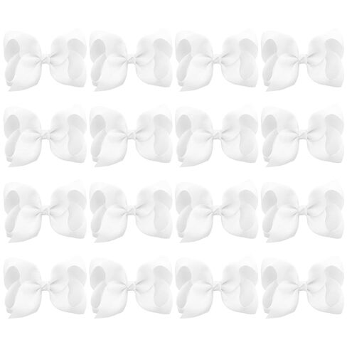 DEEKA 16 PCS 4" Hand-made Hair Bow Grosgrain Ribbon Solid Color Hair Bow Alligator Clips Hair Accessories for Little Teen Toddler Girls -Hot Pink in Kuwait