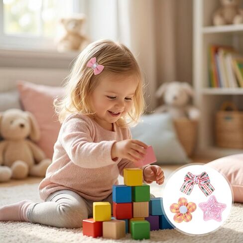 20 Pcs Baby Hair Clips Toddler Hair Accessories Handmade Barrettes For Toddler Girls Mini Cute Clip Non Slip Barrette For Fine Cute Tiny Bows Barrettes For Infants Toddlers, And Little Girls in Kuwait