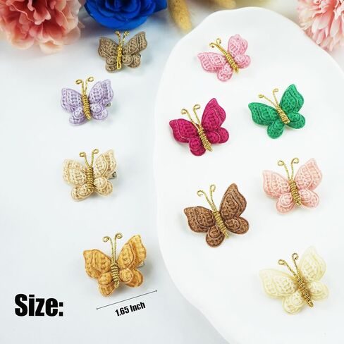 Colorful Crochet Butterfly Alligator Hair Clips Soft Hair Clips Infant Hair Baby Bows Clip for Toddler Teen Baby Girls (20) in Kuwait