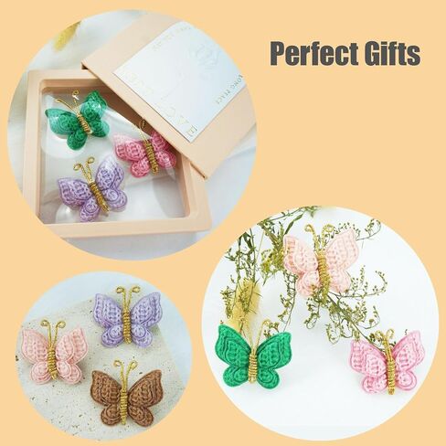 Colorful Crochet Butterfly Alligator Hair Clips Soft Hair Clips Infant Hair Baby Bows Clip for Toddler Teen Baby Girls (20) in Kuwait