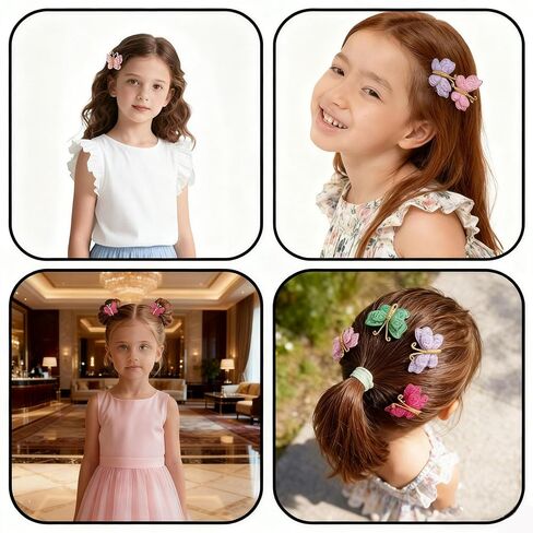 Colorful Crochet Butterfly Alligator Hair Clips Soft Hair Clips Infant Hair Baby Bows Clip for Toddler Teen Baby Girls (20) in Kuwait