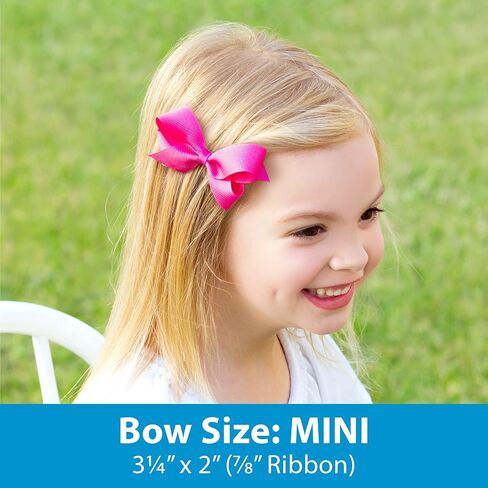 Wee Ones Girls' Organza Double Hair Bow on a WeeStay Clip with Satin Knot Center, Mini, Light Pink in Kuwait