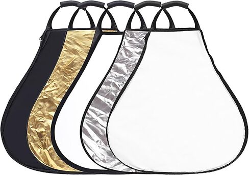 5 in 1 Triangle Reflector Photography with Handle (32in/80cm) | Portable Foldable Light Diffuser for Photographers, Live Streamers, Portrait & Product Shooting in Kuwait