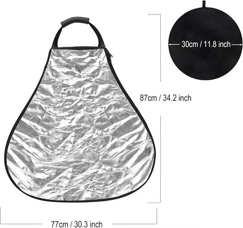 5 in 1 Triangle Reflector Photography with Handle (32in/80cm) | Portable Foldable Light Diffuser for Photographers, Live Streamers, Portrait & Product Shooting in Kuwait