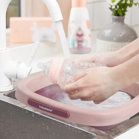 Babyhood MultiPurpose Collapsible Wash Basin for Kids and Babies Lightweight Portable Folding Basin for Washing Baby Bottles and Breast Parts and Home Kitchen Outdoor Camping Use 2021pink BH721 in Kuwait