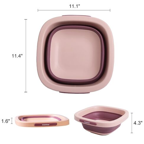 Babyhood MultiPurpose Collapsible Wash Basin for Kids and Babies Lightweight Portable Folding Basin for Washing Baby Bottles and Breast Parts and Home Kitchen Outdoor Camping Use 2021pink BH721 in Kuwait