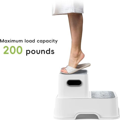 UNCLE WU 2 Pack Toddler Step Stool, Non-Slip Kids Bathroom Stool | For Bathroom Sinks, Toilets and Potty training,Kitchen, Supports Up to 200 lbs for Adults in Kuwait