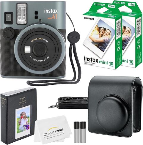 Fujifilm Instax Mini 41 Instant Camera + 20 Prints + Camera Case + Album and Quality Photo Microfiber Cloth in Kuwait