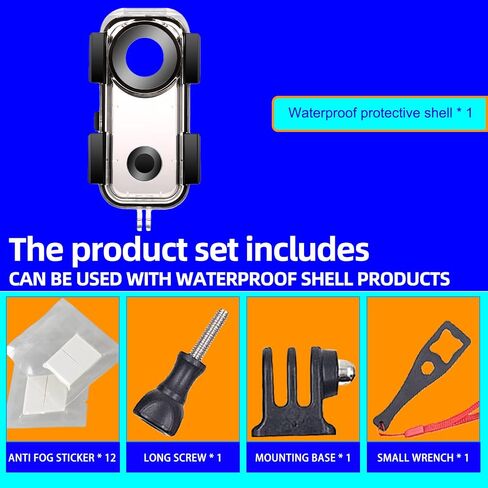 Waterproof Case for Insta 360 one X2 Action Camera, Underwater Diving Protective Housing 30M with Bracket Accessories in Kuwait