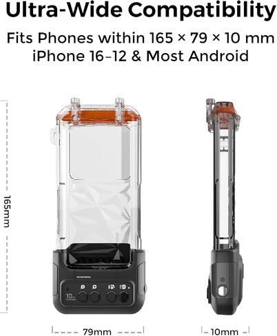 sublue Underwater Photography Housing H1, Waterproof Phone Case for iPhone 16/15/14/13/12 Series and Most Android for Snorkeling,Diving,Swimming & Underwater Photography in Kuwait