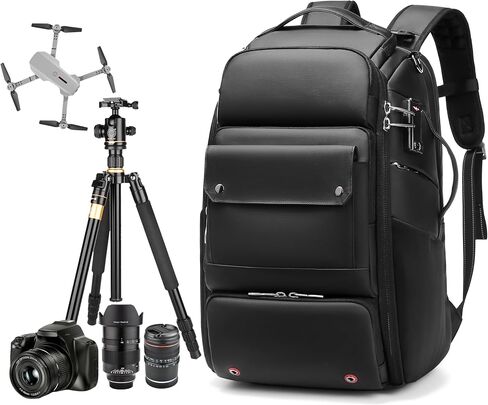 Waterproof DSLR Camera Backpack - Large with TSA Lock, Fits Drone & 17-Inch Laptop in Kuwait