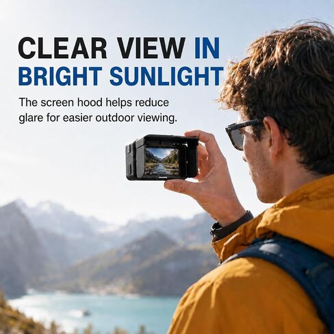 Screen Sun Hood for Insta360 Ace Pro 2 and DJI Action 6 | Foldable lightweight visor reduces screen glare for outdoor selfies, vlogging and action filming without blocking controls. in Saudi Arabia