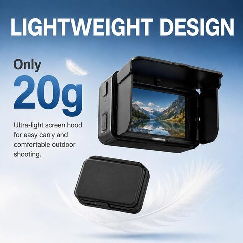 Screen Sun Hood for Insta360 Ace Pro 2 and DJI Action 6 | Foldable lightweight visor reduces screen glare for outdoor selfies, vlogging and action filming without blocking controls. in Saudi Arabia