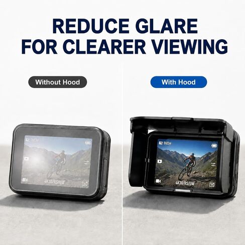 Screen Sun Hood for Insta360 Ace Pro 2 and DJI Action 6 | Foldable lightweight visor reduces screen glare for outdoor selfies, vlogging and action filming without blocking controls. in Saudi Arabia