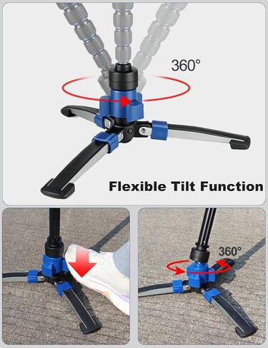 Koolehaoda Monopod Base Stand Pedal Lock 360° Rotate Aluminum 3/8" Screw | Camera DSLR Anti-Slip Stable Foldable Desktop Lightweight Portable Ball Head Compact Quick Fold Heavy Duty Mini Tripod Sports in Kuwait