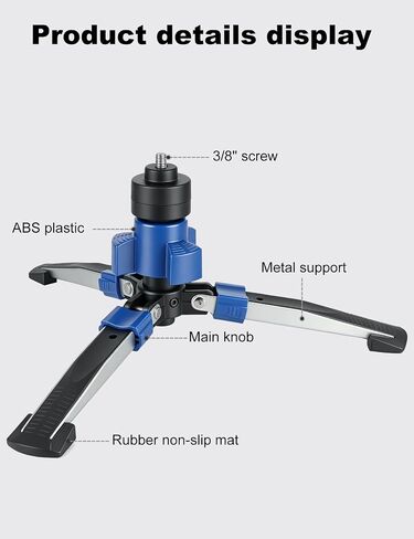 Koolehaoda Monopod Base Stand Pedal Lock 360° Rotate Aluminum 3/8" Screw | Camera DSLR Anti-Slip Stable Foldable Desktop Lightweight Portable Ball Head Compact Quick Fold Heavy Duty Mini Tripod Sports in Kuwait