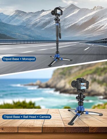 Koolehaoda Monopod Base Stand Pedal Lock 360° Rotate Aluminum 3/8" Screw | Camera DSLR Anti-Slip Stable Foldable Desktop Lightweight Portable Ball Head Compact Quick Fold Heavy Duty Mini Tripod Sports in Kuwait