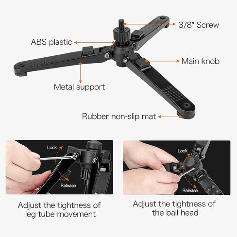Koolehaoda Monopod Base Stand with Quick Folding Legs for DSLR Video | Tripod Feet Support for Monopod and Ball Head Desktop Stand Portable Unipod Base for Camera Camcorder in Kuwait