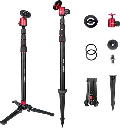 Manbily 5 in 1 Golf Monopod with Tripod Base, Magnetic Phone Stand for Cameras, Smartphone Selfie Stick with Ground Spike Stake & Extension Bar 1/4’’ Max Height 63’’ (GF-M25) in Kuwait