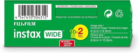 Fujifilm Instax Wide Instant Film with Free Bonus Cap Keeper - 3 Twin Pack (60 Sheets) in Kuwait