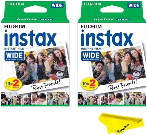Fujifilm Instax Wide Instant Films Twin Pack for Instax Wide 210 200 100 300 - BuzzPhoto Value Pack (40 Sheets) in Kuwait