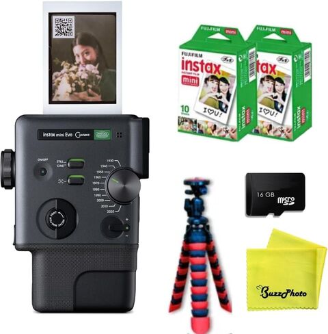 FUJIFILM Instax Mini Evo Cinema (w/Extra Film Twin Pack + Tripod) in Kuwait