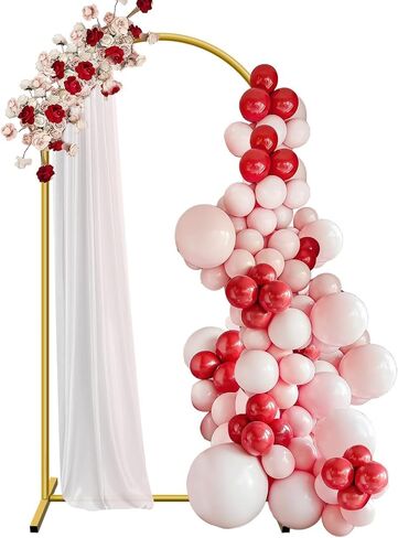 HEMMOTOP Stretchy Arch Backdrop Cover Set, White, 7.2/6.6/6ft 3-Pack | Spandex, Wrinkle-Free, 2 Sided, Fits Balloons, Flowers, For Wedding, Birthday, Baby shower, Graduation, Halloween Party in Kuwait