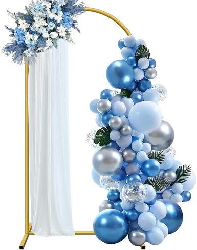 HEMMOTOP Stretchy Arch Backdrop Cover Set, White, 7.2/6.6/6ft 3-Pack | Spandex, Wrinkle-Free, 2 Sided, Fits Balloons, Flowers, For Wedding, Birthday, Baby shower, Graduation, Halloween Party in Kuwait
