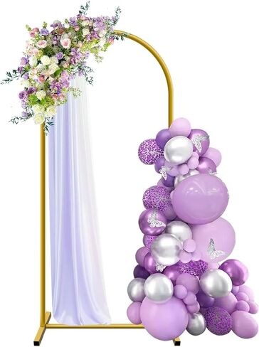 HEMMOTOP Stretchy Arch Backdrop Cover Set, White, 7.2/6.6/6ft 3-Pack | Spandex, Wrinkle-Free, 2 Sided, Fits Balloons, Flowers, For Wedding, Birthday, Baby shower, Graduation, Halloween Party in Kuwait