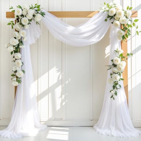 Wedding Arch Draping Fabric 30'' x 18FT Sheer Chiffon Arch Drape Backdrop | 1 Panel Baby Blue Drape for Summer Wedding Bridal Shower Baby Shower Photo Booth Church Birthday Party Outdoor Decor in Saudi Arabia
