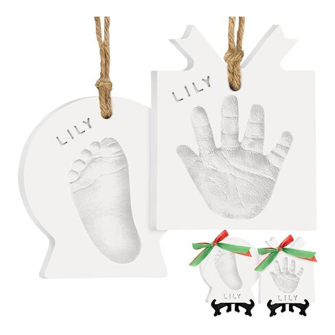 Baby Hand and Footprint Kit - Personalized Baby First Christmas Ornament, Newborn Footprint Ornament Keepsake, Easy DIY Dog Paw Print Kit, Newborn Christmas Gifts for Boys, Girls, New Mom (with Love) in Kuwait