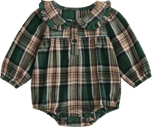 Baby Girl Gingham Romper Peter Pan Collar Onesie Infant Bodysuit Fall | Bubble romper baby girl, Baby girl peter pan collar bodysuit, Long sleeve, for casual daily/fall/winter/holiday gifts in Kuwait