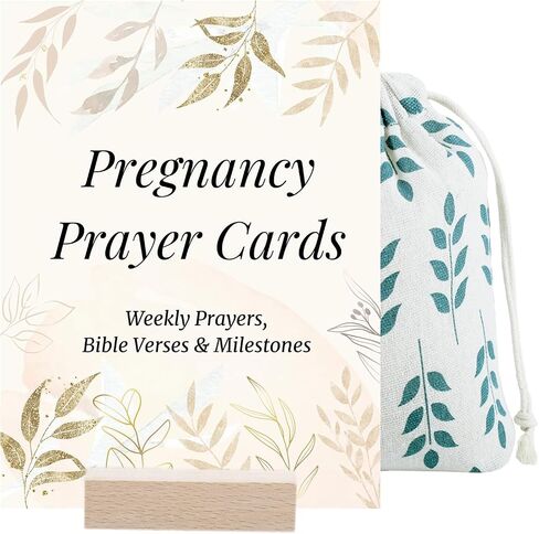 Pregnancy Prayer Cards - Pregnancy Gifts for Expecting Mom, First Trimester Essentials with Bible Verses, Weekly Development Milestones (Modern) in Kuwait