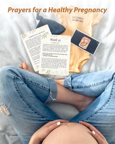 Pregnancy Prayer Cards - Pregnancy Gifts for Expecting Mom, First Trimester Essentials with Bible Verses, Weekly Development Milestones (Modern) in Kuwait