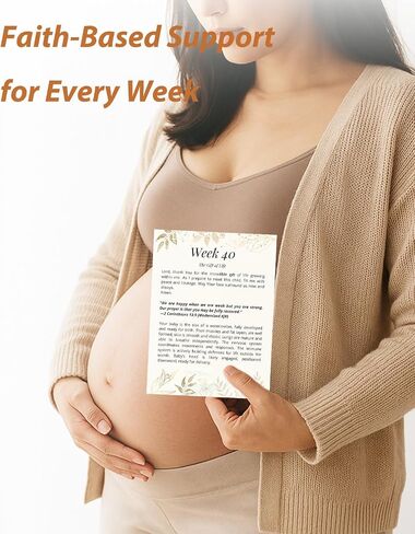 Pregnancy Prayer Cards - Pregnancy Gifts for Expecting Mom, First Trimester Essentials with Bible Verses, Weekly Development Milestones (Modern) in Kuwait