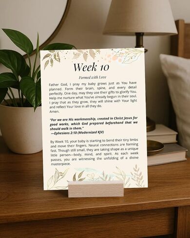 Pregnancy Prayer Cards - Pregnancy Gifts for Expecting Mom, First Trimester Essentials with Bible Verses, Weekly Development Milestones (Modern) in Kuwait
