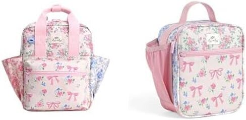 Itzy Ritzy Toddler Backpack & Coordinating Lunch Box Bundle (Ribbons & Roses) in Kuwait
