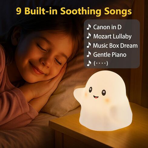 RGB Ghost Night Light – Color-Changing Tap Control Fun Toy for Kids, Soft Squishy Silicone Lamp with Sounds, Dimmable Rechargeable Bedside & Table Lamp, Funny Gift for Boys & Girls in Kuwait