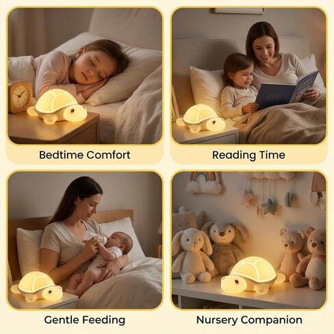 Turtle Night Light for Kids: Soft BPA-Free Silicone Nursery Lamp, Rechargeable Baby Nightlight with 7-Color Tap Control, Portable Bedside Companion for Toddlers & Newborns, Cute Animal Decor Gift in Kuwait