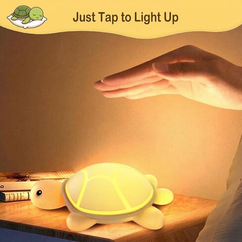 Turtle Night Light for Kids: Soft BPA-Free Silicone Nursery Lamp, Rechargeable Baby Nightlight with 7-Color Tap Control, Portable Bedside Companion for Toddlers & Newborns, Cute Animal Decor Gift in Kuwait