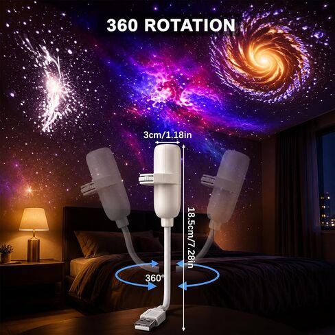 Plug and Play Hd Star Projector,Ocean Projector,Hd Star Projector,360° Adjustable Hd Galaxy and Ocean Projector for Bedroom Ceiling,Home Decor Sleep Mood Lighting in Kuwait