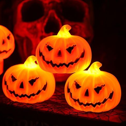 1PC Halloween LED Pumpkin Night Light Smiling Face Design Garden Porch Party Festival Outdoor Horror Atmosphere Decoration in Kuwait