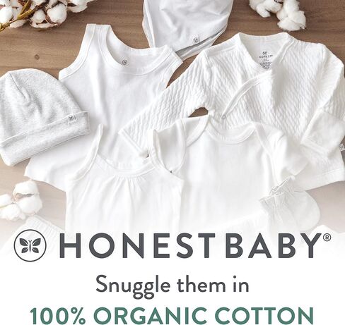 HonestBaby Baby 3-pack Long Sleeve Side-snap Kimono Bodysuits Organic Cotton for Infant Baby Boys, Girls, Unisex in Kuwait