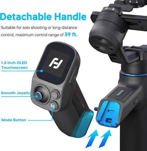 FeiyuTech SCORP Mini 3 Pro All-in-One 3-Axis Gimbal Stabilizer for Camera, Smartphone & Action Cam | Built-in AI Tracking Sensor, Detachable Remote Handle, Vertical Shooting Compatible in Kuwait