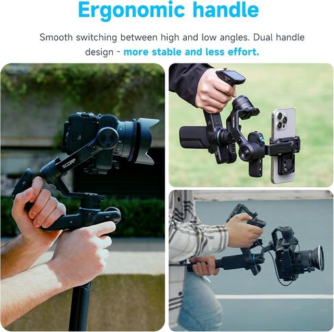 FeiyuTech SCORP Mini 3 Pro All-in-One 3-Axis Gimbal Stabilizer for Camera, Smartphone & Action Cam | Built-in AI Tracking Sensor, Detachable Remote Handle, Vertical Shooting Compatible in Kuwait