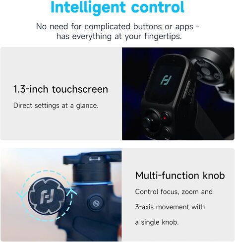 FeiyuTech SCORP Mini 3 Pro All-in-One 3-Axis Gimbal Stabilizer for Camera, Smartphone & Action Cam | Built-in AI Tracking Sensor, Detachable Remote Handle, Vertical Shooting Compatible in Kuwait