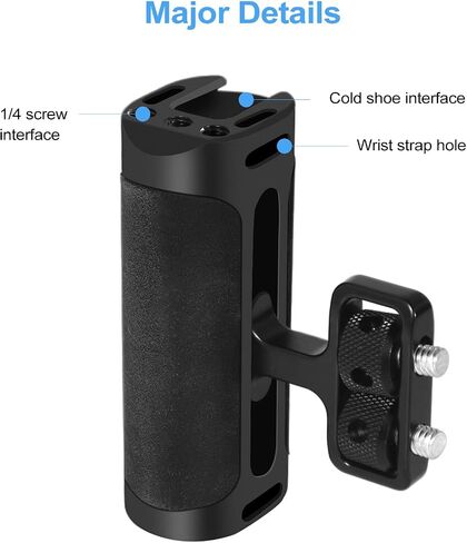 Up and Down Adjustable Left Right Handle Handgrip, Mini Side Handle Handgrip with Cold Shoe Interface and 1/4"-20 Screw Mount for DSLR/Digital Camera Cage in Kuwait