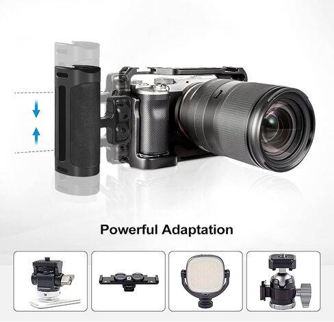 Up and Down Adjustable Left Right Handle Handgrip, Mini Side Handle Handgrip with Cold Shoe Interface and 1/4"-20 Screw Mount for DSLR/Digital Camera Cage in Kuwait