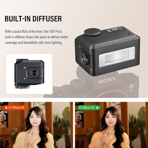 Godox iT30 Pro N Mini TTL Flash Compatible for Nikon Cameras Godox iT30Pro N- Wireless Master & Receiver 2.4G Wireless Touchscreen, GN15, 1/8000s HSS Speedlite, Built-in Diffuser and Lithium Battery in Saudi Arabia