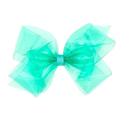 Wee Ones Girls' WeeSplash Vibrant Colored Vinyl Swim Hair Bow on a WeeStay Clip, King, Clear in Kuwait